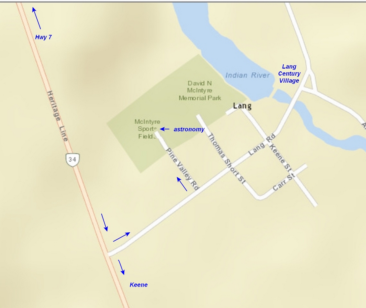 map image showing Lang in relation to Peterborough